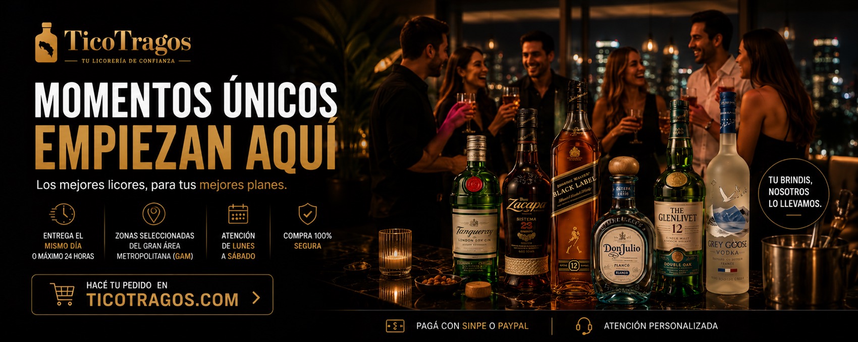 Momentos únicos empiezan aquí — los mejores licores a domicilio con TicoTragos