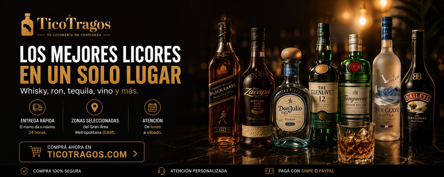 Los mejores licores en un solo lugar — whisky, ron, tequila, vino y más